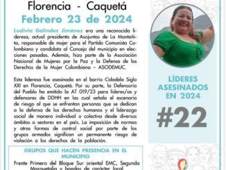 La víctima número 22 asesinada en Colombia en 2024 es una mujer
